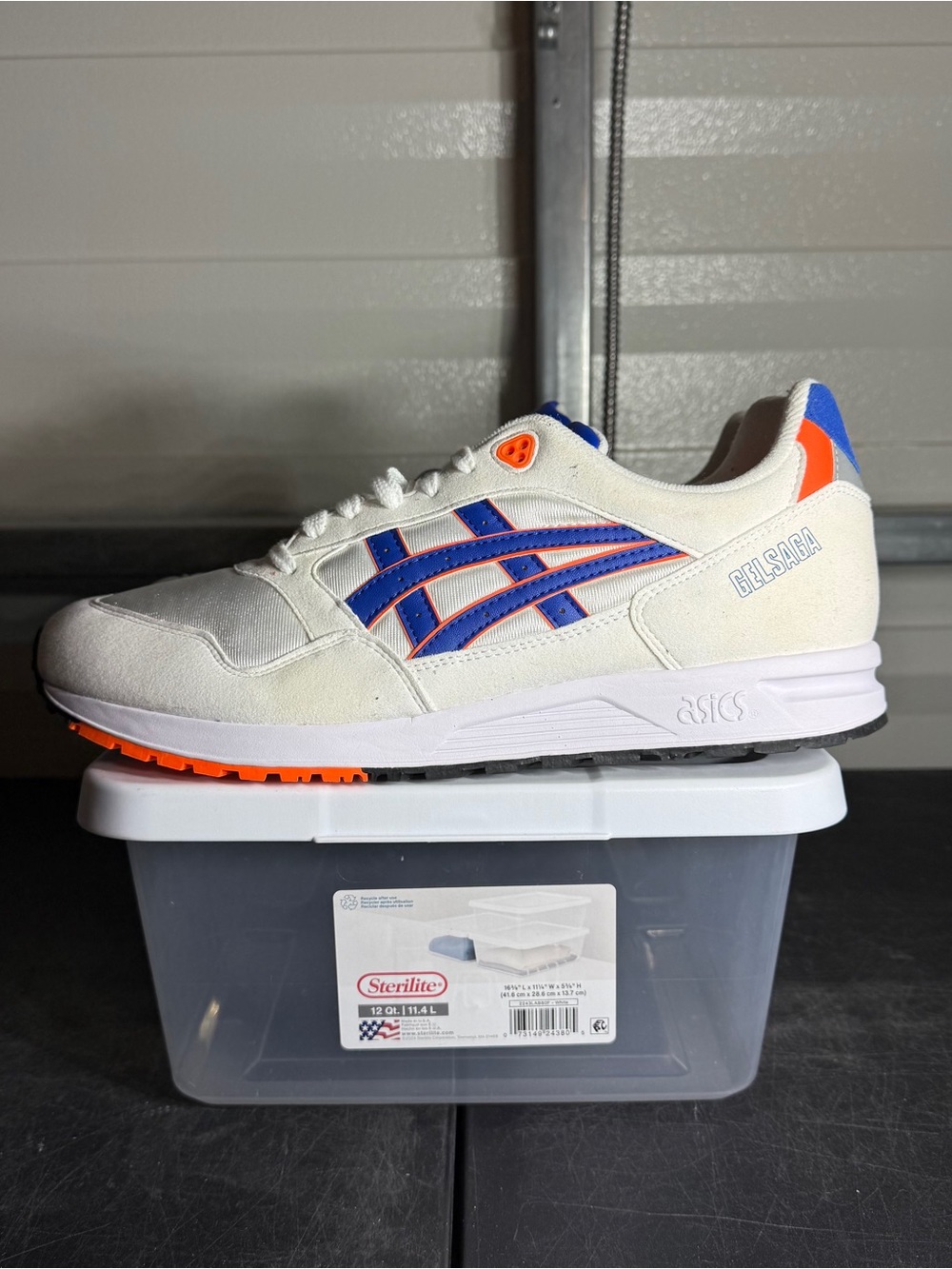 Size 12 - ASICS Gel Saga White Blue